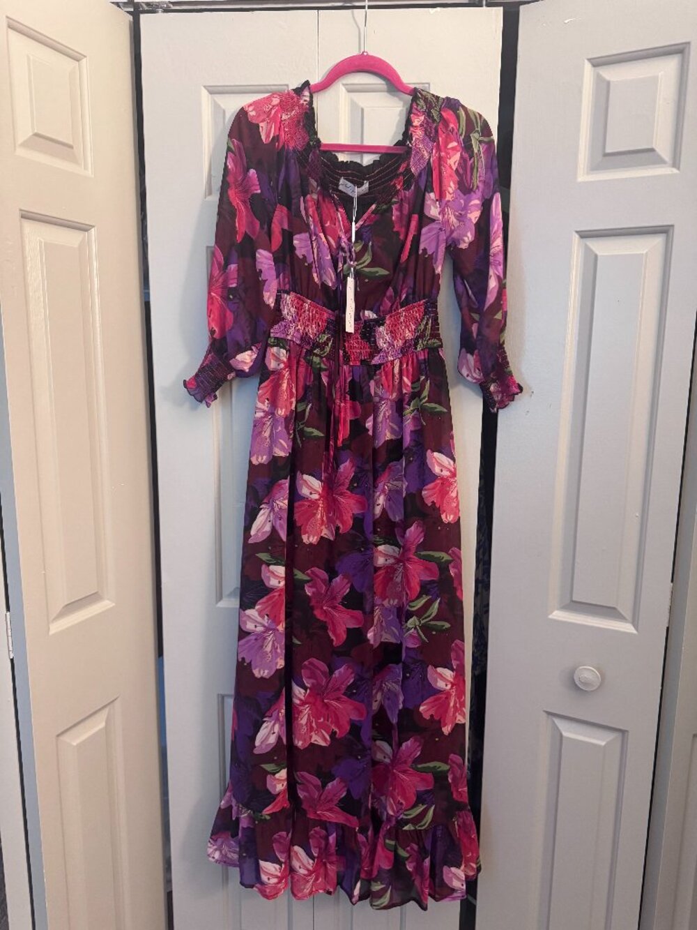 NWT Petal & Pup Burgundy Floral Maxi Dress